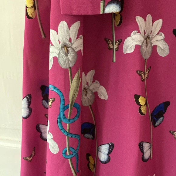 Borgo De Nor Dress Fuchsia Butterfly Floral Printed Maxi Dress Size UK 8‎ US 4 - Picture 4 of 12